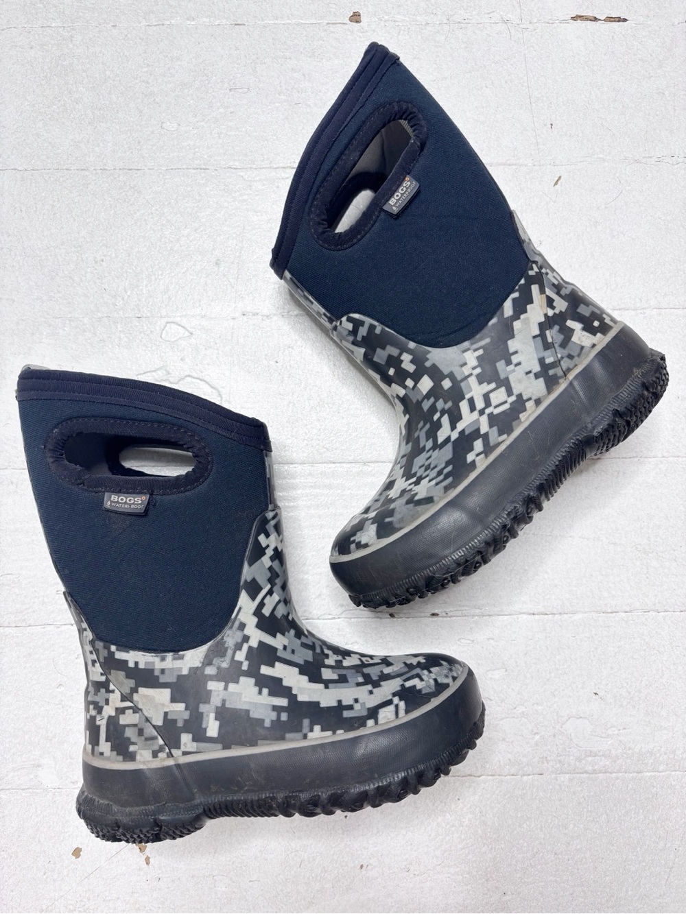 Bogs Classic Digital Camo Winter Boots Rated-30 Size 9 Grey Black